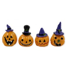 Halloween tök sapkás - 5,5 cm - 4 db/csomag