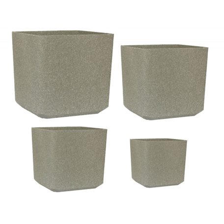 Kültéri kaspó négyszög alakú Cubic Planter Lime - 4 db-os szett - 21x43 cm 