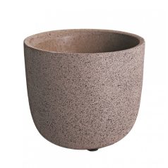 Beton kaspó kerek - Barna - 15x13 cm