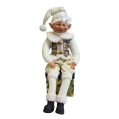   Elegáns karácsonyi manó B - Bézs-fehér - 44 cm  - Várható érkezés: 2024.09.hó 