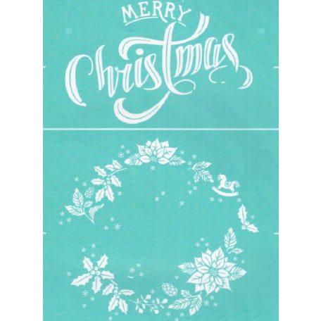 Szita-stencil - Merry Christmas - 21,5 x 21,5 cm