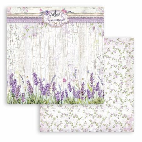 Stamperia scrapbook papír - Provence levendula - 2 oldalas - 31,5 x 30,5 cm - SBB-850