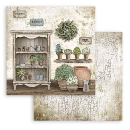 Scrapbbok papír - Romantic Garden House- 31,5 x 30,5 cm - SBB-860