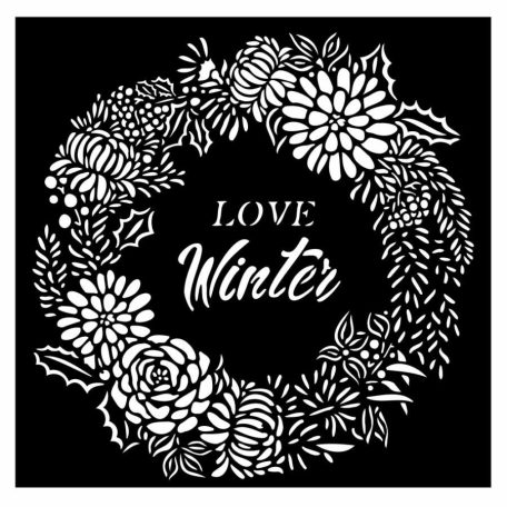 Stamperia stencil - 18x18 cm - Christmas Love Winter garland - KSTDQ-73