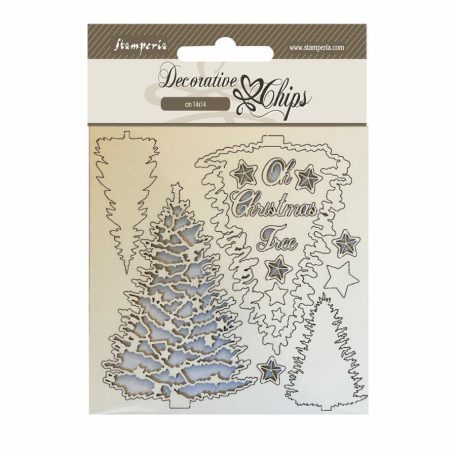 Chipboard - Christmas tree - 14x14 cm - SCB-178