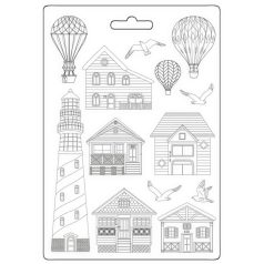   Lágy PVC forma - A4 - Sea Land houses and lighthouse - K3PTA-4576