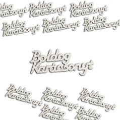 Boldog karácsonyt felirat fehér - 7 cm - 12 db/csomag