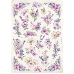   Stamperia rizspapír - A4 - 21x30 cm - Lavender flower pattern - DFSA-4881