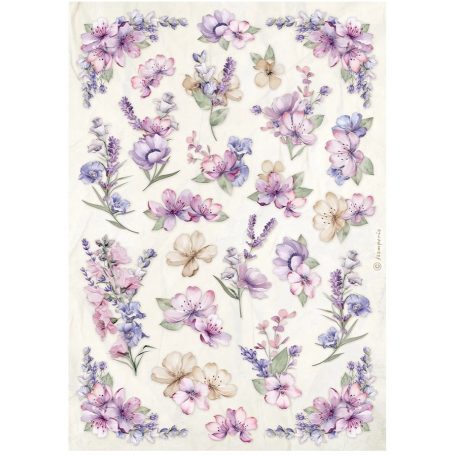 Stamperia rizspapír - A4 - 21x30 cm - Lavender flower pattern - DFSA-4881