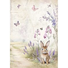   Stamperia rizspapír - A4 - 21x30 cm - Lavender bunny - DFSA-4883 