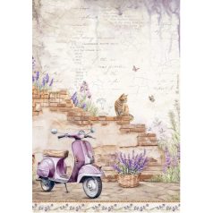   Stamperia rizspapír - A4 - 21x30 cm - Lavender Vespa - DFSA-4885 