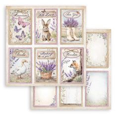   Stamperia scrapbook papír - 2 oldalas - Lavender 6 cards - SBB-1004