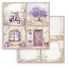   Stamperia scrapbook papír - 2 oldalas - Lavender 4 cards - SBB-1006