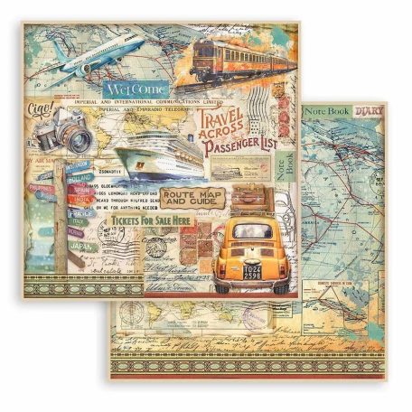 Scrapbbok papír - Art of Travelling car - 31,5x30,5 cm - SBB-1039