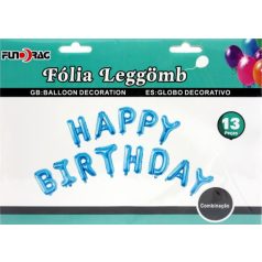 Lufi fólia szett Happy Birthday kék - 13 db/csomag