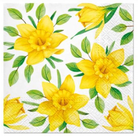 Paw Decor Daffodils in Bloom papírszalvéta 25x25 cm, 33x33cm - 20 db-os