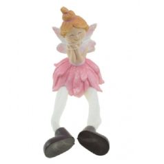 Tündér figura lógólábú rózsaszín - 9 cm 