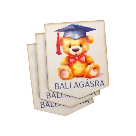 Ballagásra macis bookmark tábla - 7x5,5cm - 3 db-os szett 