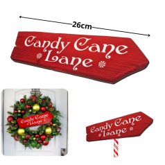 Nyomtatott dekorkarton - Candy Cane Lane útjelző - 26 cm  