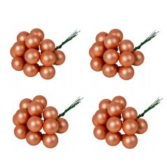   Üveg karácsonyfadísz pick - 2 cm - 12 db/csokor - Karamell matt