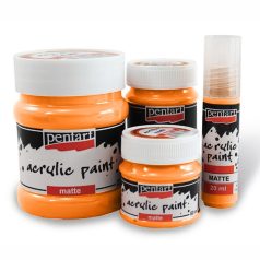   Pentart, matt akrilfesték, narancs - 20 ml, 50 ml, 100 ml, 230 ml