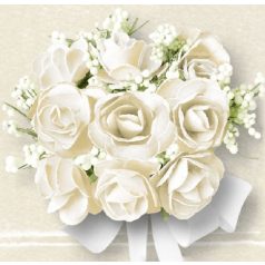 Ambiente White Roses papírszalvéta 33x33cm - 20db-os