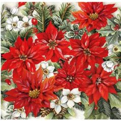   Ambiente Poinsettia All Over papírszalvéta 25x25 cm, 33x33 cm - 20 db-os