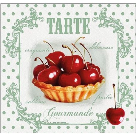 Ambiente Red Cherries papírszalvéta 33x33cm - 20db-os