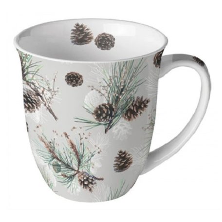 Ambiente karácsonyi porcelánbögre - Pine Cone All Over - 400 ml