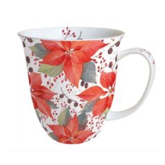   Ambiente karácsonyi porcelánbögre - Poinsettia And Berries - 400 ml