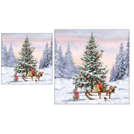 Ambiente papírszalvéta - Winter animals - 25x25 cm, 33x33 cm - 20 db/csomag