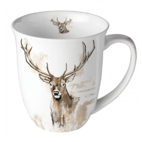 Ambiente karácsonyi porcelánbögre - Antlers - 400 ml