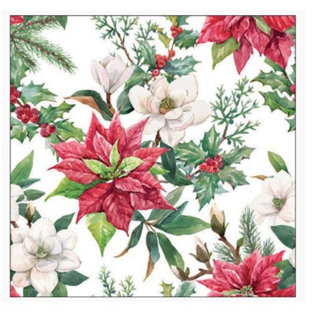 Ambiente papírszalvéta - Christmas florals - 25x25 cm, 33x33 cm - 20 db/csomag