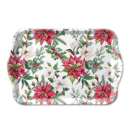 Ambiente karácsonyi tálca - Christmas florals - 13x21cm