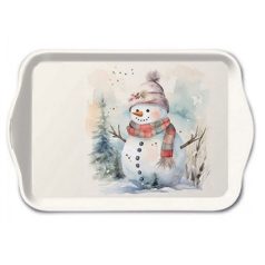 Ambiente karácsonyi kistálca - Snowman in nature - 13x21cm