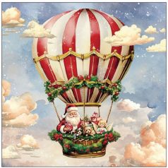   Ambiente papírszalvéta - Santa's air balloon - 25x25 cm, 33x33 cm - 20 db/csomag