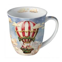   Ambiente karácsonyi porcelánbögre - Santa's air balloon - 400 ml