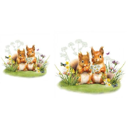 Ambiente papírszalvéta - Little squirrels - 25x25 cm, 33x33 cm - 20 db/csomag