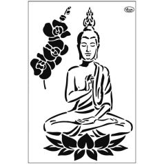 Viva stencil - Buddha és orchidea - 21x29,7 cm