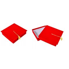 Bársony ballagási papírdoboz - Piros - 4,5x18 cm 