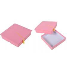 Bársony ballagási papírdoboz - Rózsaszín - 5x18 cm 