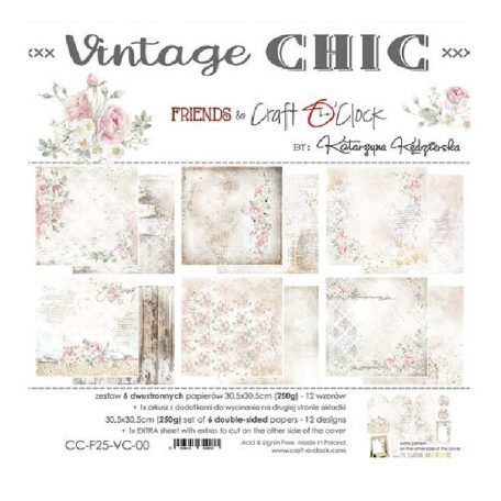 Craft O Clock - Scrapbook tömb - VINTAGE CHIC - 30,5x30,5 cm