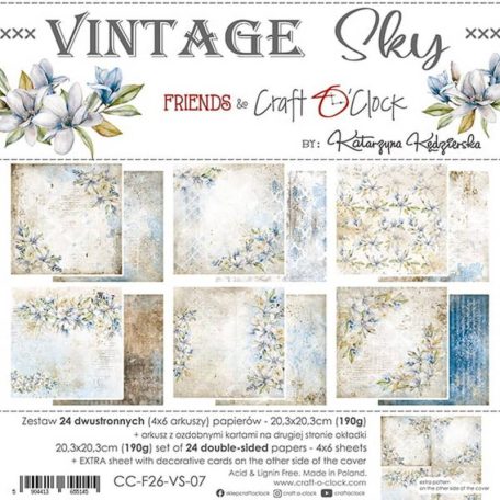 Vintage Sky papírtömb,kétoldalas - 20,3x20,3cm - 24 db   