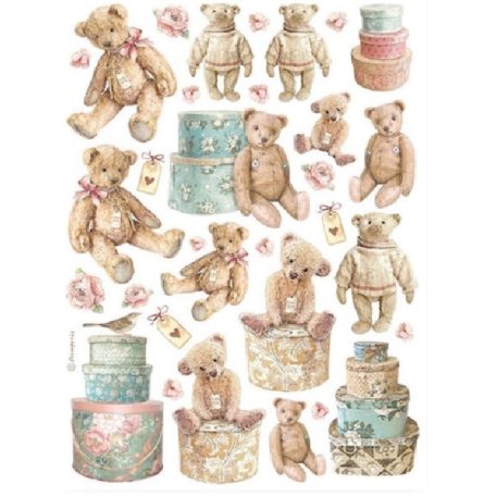 Stamperia rizspapír - A4 - Teddy Bears - DFSA-4928