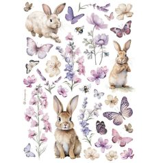 Stamperia rizspapir - A4 - Bunny - DFSA-4994