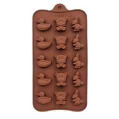   Szilikon bonbon és csoki forma - Nyuszi-kacsa-maci - 21x10,5 cm