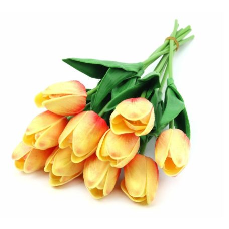 Élethű tulipán - Cirmos narancs - 10 szál/köteg - 33 cm 