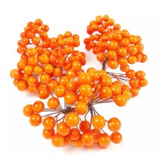 Drótos bogyó - Narancs - 1 cm - 200 db/csomag 