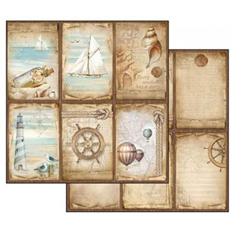 Stamperia scrapbook papír - Sea Land 1. - 2 oldalas - 31,5 x 30,5 cm