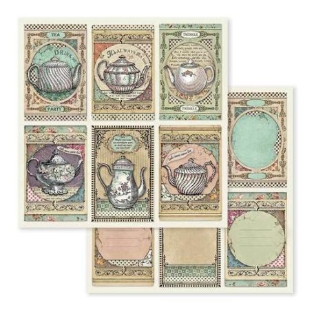 Stamperia scrapbook papír -  Tea Time  - 2 oldalas - 31,5 x 30,5 cm - SBB-583